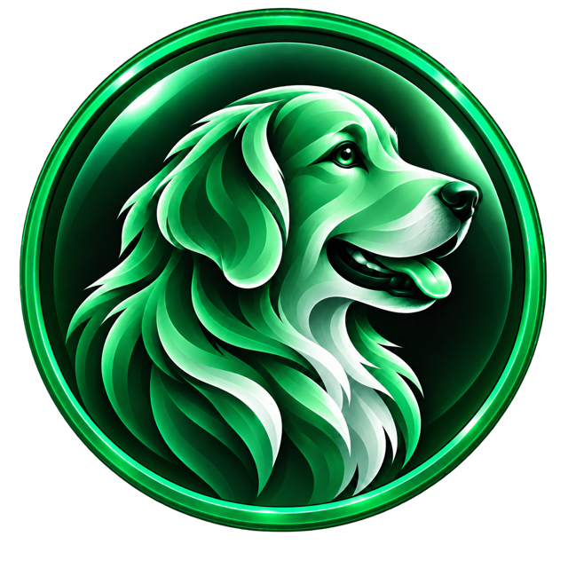 Emblema verde de un golden